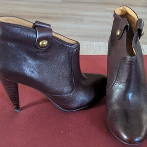 Coach Dark Brown Leather Heeled Boots